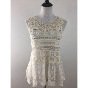 Urban Outfitters Crochet Lace Overlay Top